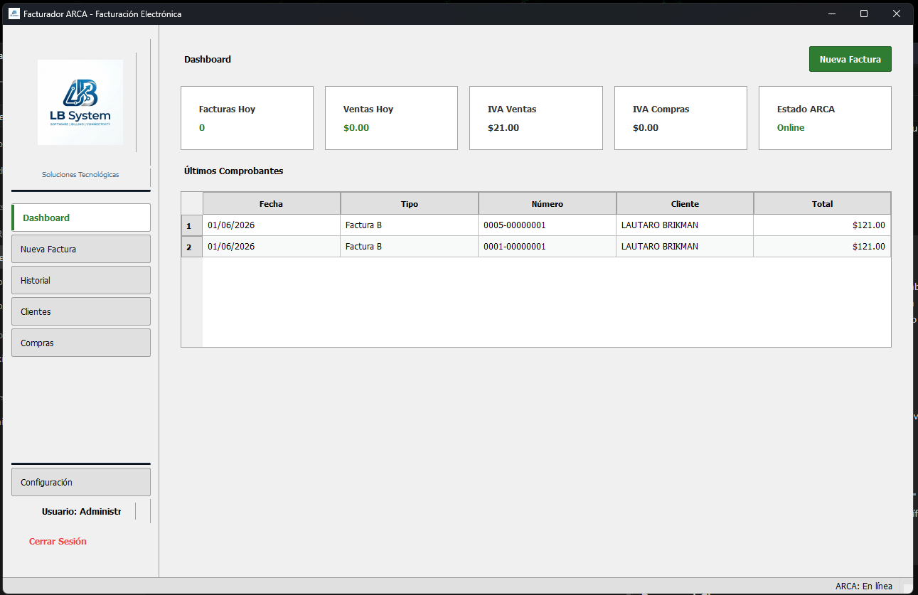 Sistema de Facturación LB System